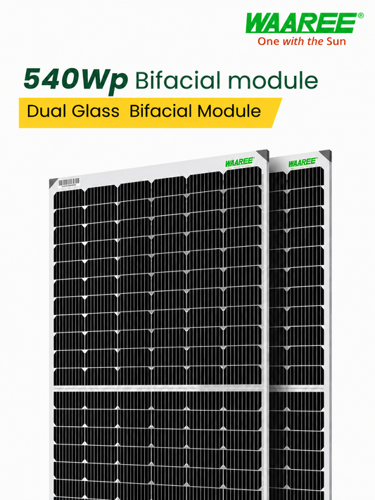 Waaree 540Wp Bifacial DCR Solar Panel