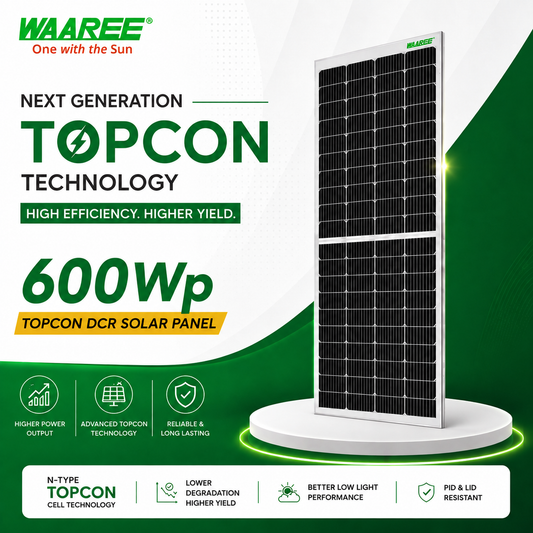 Waaree 600Wp N-type TOPCon DCR Solar Panel